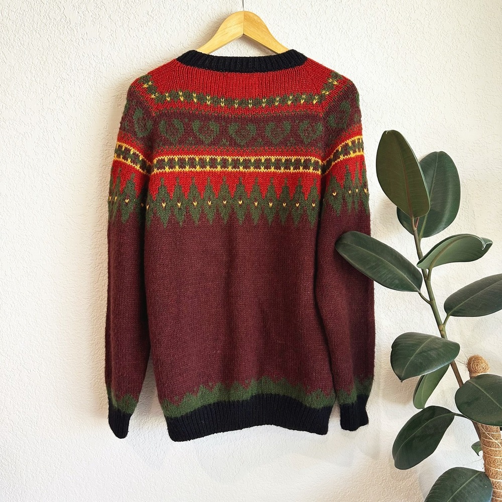 The Alpaca Connection Button Cardigan Large? Fair Isle Handmade Peru Alpaca Wool - Picture 7 of 11